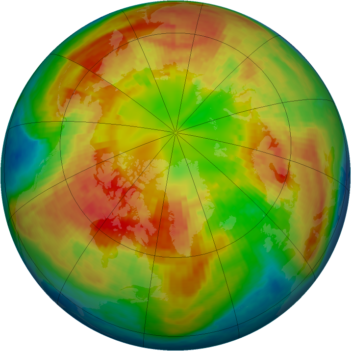 Arctic ozone map for 02 March 2004